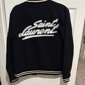 Saint Laurent Black and White Logo Jacket